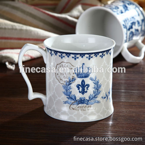 12OZ Elegant New Bone China Bulk Light Blue Coffee Mug of Blue Dream